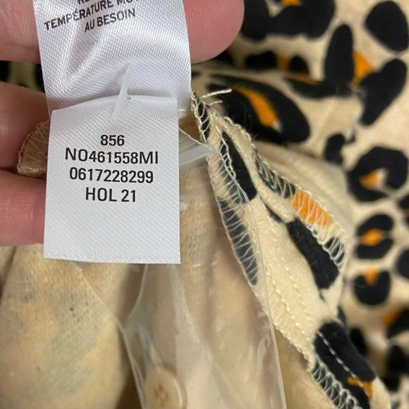 NEW Nordstrom Leopard Print Cotton Flannel Pajama Dress Nightshirt Size Medium - Picture 10 of 14